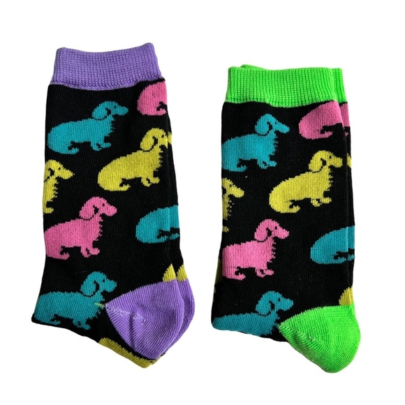 EVERBRIGHT Colorful Dog Graphic Socks 2 Pair NWT! - Picture 4 of 6